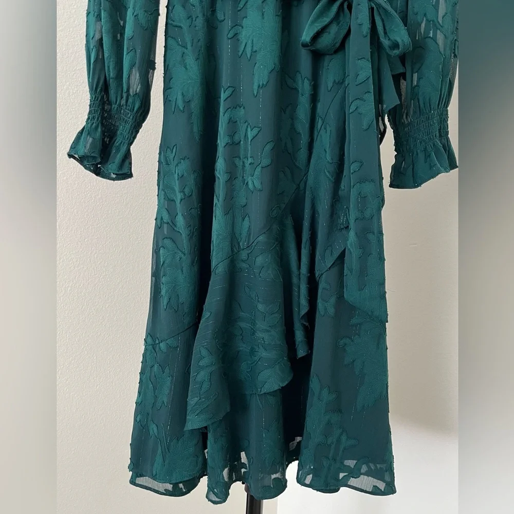 *HOLIDAY* Jessica Howard Long Sleeve Emerald Green Dress (Sz 4P) - Picture 6 of 16